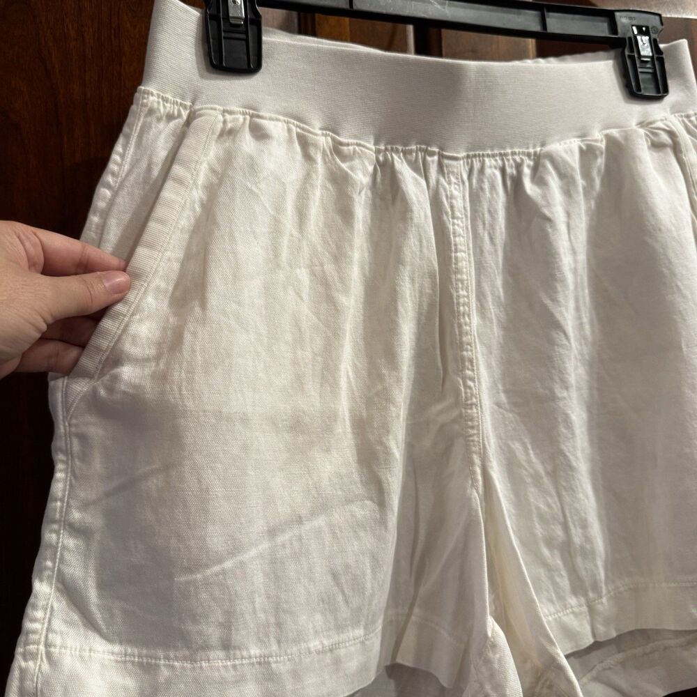Faherty White Arlie Day Shorts Linen Blend 4" Inseam Size Medium - Picture 4 of 10